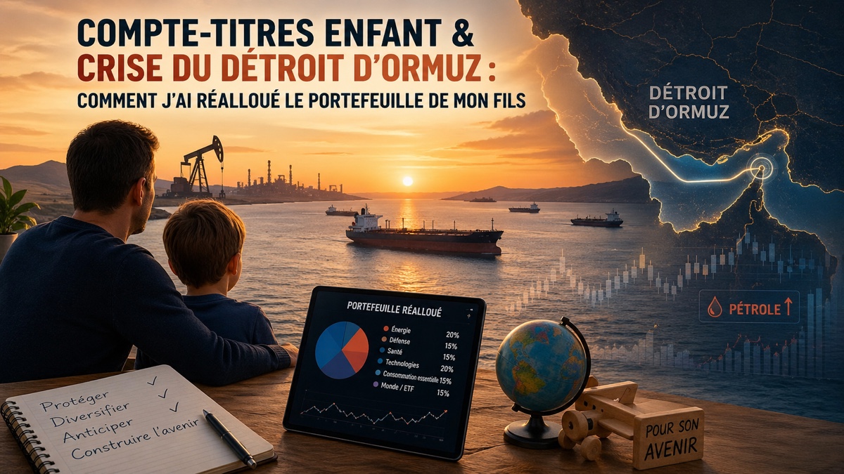 Compte-titres enfant et crise du détroit d'Ormuz : comment j'ai réalloué le portefeuille de mon fils
